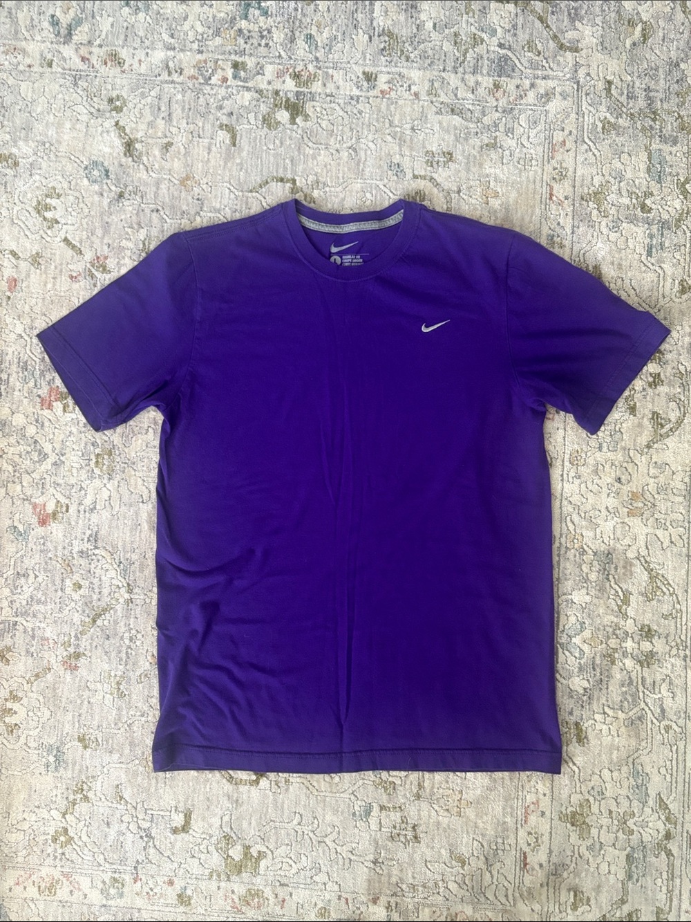 Purple Nike Tee with Embroidered Swoosh